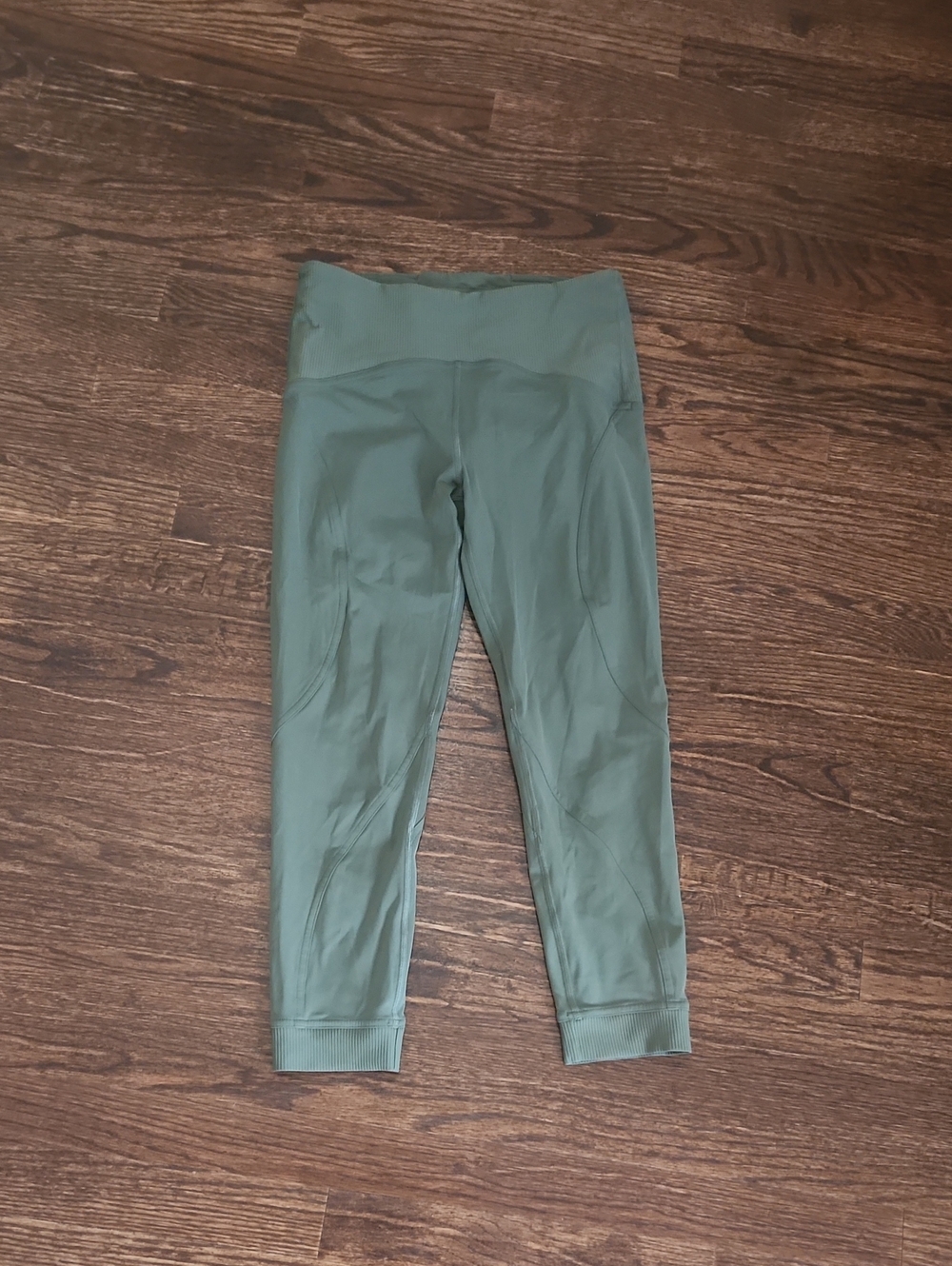Lululemon High-Waist Olive Green Active Leggings